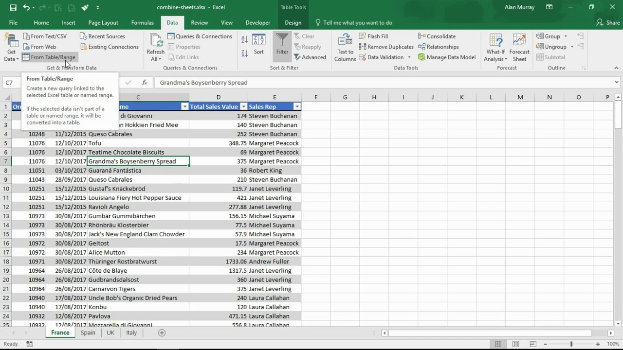 query to combine tables excel 2016 for mac